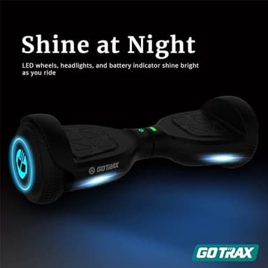 Gotrax EDGE Hoverboard with 6.5" LED Wheels & Headlight, Top 6.2mph & 4 Miles Range Power by Dual Brushless Motor, UL2272 Certified and 50.4Wh Battery Self Balancing Scooters for 44-176lbs Kids Adults (Black) - Image 6