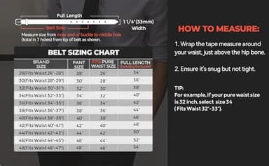 MILORDE Black Leather Belt, Fashion & Classic Design for Dress and Causal (Size 36 (Waist 34), Basic Black) - Image 6