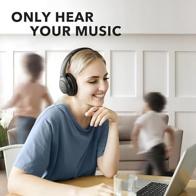 Soundcore Anker Life Q20 Hybrid Active Noise Cancelling Headphones, Wireless Over Ear Bluetooth Headphones, 60H Playtime, Hi-Res Audio, Deep Bass, Memory Foam Ear Cups, USB-C Charging (Renewed) - Image 3