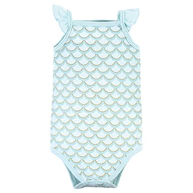 Hudson Baby Unisex Baby Cotton Sleeveless Bodysuits Coral Mint Mermaid, 9-12 Months - Image 5