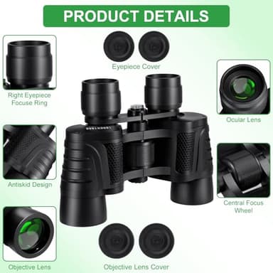 12x25 Binoculars for Adults and Kids High Powered, Foldable Waterproof Compact Binoculars Clear Large View for Bird Watching, Hunting, Hiking, Concert, Cruise Ship, Theaters, Travel - Image 2