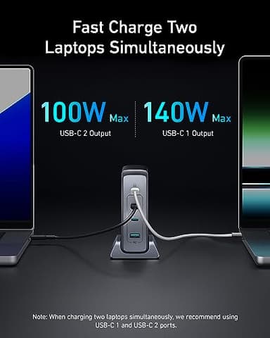 Anker Prime USB C Charger, 240W 4-Port Fast Compact GaN Charger for MacBook Pro/Air, iPhone 16/15/Pro, iPad Pro, Galaxy S23/S22 and More - Image 3