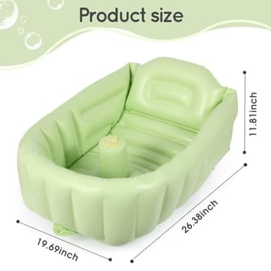 MINK Inflatable Bathtub for Toddlers - Portable Baby Tub with Collapsible Design for Easy Storage - Perfect for Newborns to Infants - Image 3