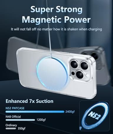 FNTCASE for iPhone 14 Pro Case: for iPhone 13 Pro Case Clear Magnetic Drop Protective Slim Cases | Transparent Shockproof Thin Anti-Yellowing Cover Rugged Hard Crystal TPU Phonecase (D-Pink) - Image 4