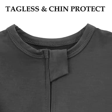 Aablexema Baby Zipper Pajamas Bamboo Rayon, 3pcs Unisex Infant Onesie with Mitten Long Sleeve Footed Pjs(Dark Grey & Olive & Blue,3-6m) - Image 4