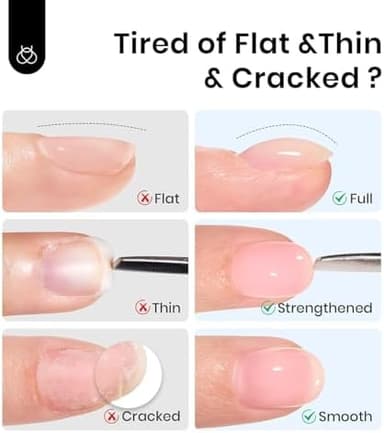 beetles 7 in 1 Clear Builder Gel Nail Set, 15ml Building Gel for Nail Apex and Extension in Strengthener Hard Gel Bottle, Led Lamp Gel Rhinestone - Image 3