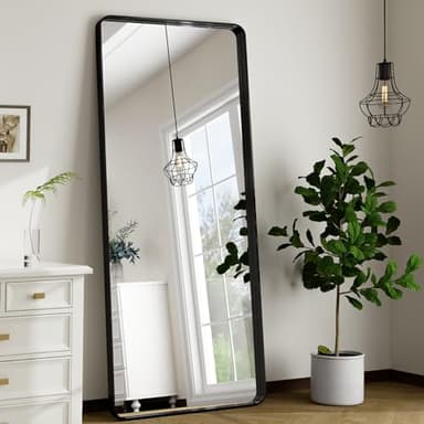 Easly 71" x 30" Full-Length Mirror - Black Deep Framed Floor Mirror, Wall-Mounted Rectangular Dressing Mirror for Home Decor in Bedroom, Bathroom, Living Room - Hang or Lean Against Wall - Image 9
