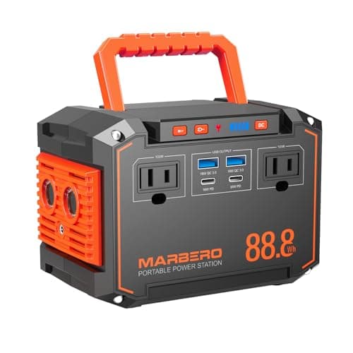 MARBERO 88.8Wh Portable Power Station Backup Lithium Battery Solar Generator 150W Max AC & 30W USB-C Output for Camping Hiking RV Off-Grid Living CPAP Home Outage Emergency (Solar Panel Optional) - Image 1