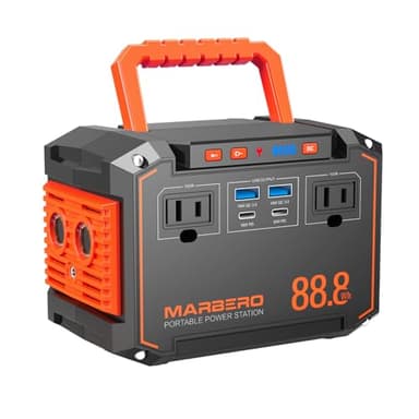 MARBERO 88.8Wh Portable Power Station Backup Lithium Battery Solar Generator 150W Max AC & 30W USB-C Output for Camping Hiking RV Off-Grid Living CPAP Home Outage Emergency (Solar Panel Optional) - Image 1