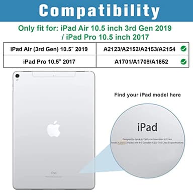 ProCase Smart Case for 10.5” iPad Air 3rd Generation 2019 / iPad Pro 2017, Slim Stand Cover with Translucent Frosted Back for iPad Air 3 -Newblue - Image 2