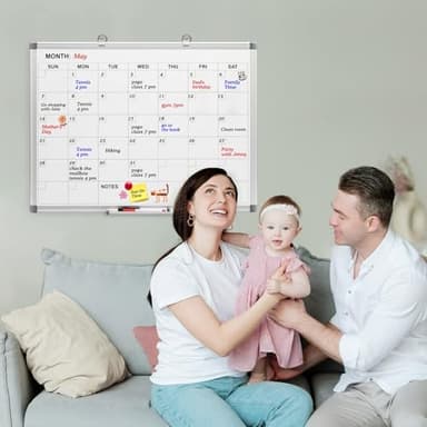 Comix Magnetic Dry Erase Calendar Whiteboard, 24 x 18 Inches Monthly Calendar Dry Erase Board for Wall, Aluminum Frame Planner White Board with Markers, Eraser, Magnets - Image 6