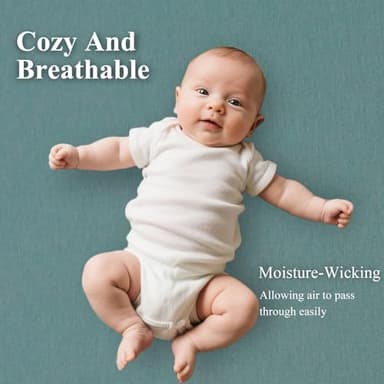 4 Pack Bassinet Fitted Sheets Compatible with 21" x 35" Amke, Ezebaby, Evolur Stellar and Mereryi Baby Bassinet, Soft and Skin-Friendly, Mint Green and Color Rainbow - Image 2