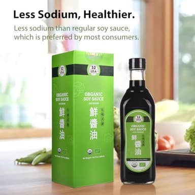 52USA Soy Sauce Low Sodium, 16.2oz(480ml), USDA Organic Dark Soy Sauce, Naturally Brewed, Zero Additives, No Coloring, Low Sodium Soya Sauce Perfect for Marinating Fish, Meat, Vegetables - Image 6