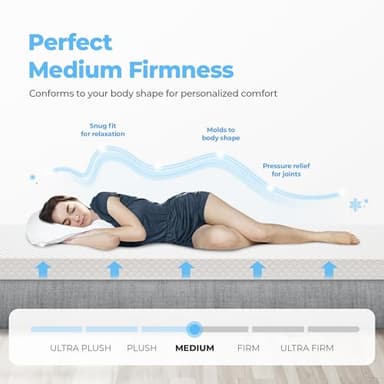 Neo Sleep 8 Inch Full Cooling Gel Memory Foam Mattress Medium Firm CertiPUR-US Certified Foam, Mattress in a Box Enhanced Pressure Relief Removable Soft Cover No Fiberglass (Full, 8 in) - Image 5