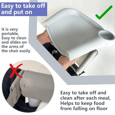 FAILUN Silicone Baby Dining Tray Compatible with Inglesina Fast Table Chair & Other Hook-On High Chairs,Portable Clip-On Fast Table Chair Baby Tray, Dishwasher Safe & BPA Free (Upgraded White) - Image 3