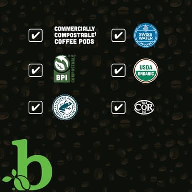 beaniac Organic Downtime Decaf Swiss Water Decaffeinated, Medium Roast, Single Serve Compostable K Cup Coffee Pods, Organic Arabica Coffee, Keurig Brewer Compatible, 30 Count - Image 6