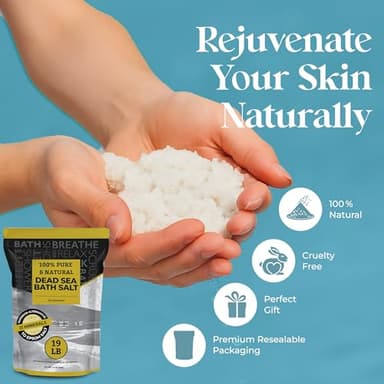 Aromasong Dead Sea Salt - Spa Bath Salt - 19 Lbs Fine Grain Bulk - 100% Pure - Better Absorbing Than Epsom Salt - Soak for Women & Men for Skin Issues and to Relax Tired Muscles - Resealable Pack. - Image 3