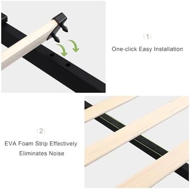 Feonase Full Size Platform Bed Frame with 4 Storage Drawers, Upholstered Wingback Bed Frame with Charging Station, Solid Wood Slats Support, Beige - Image 8