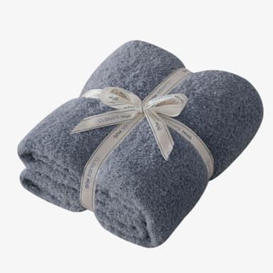 CLOUDS HUG Oversized King Knit Blanket for Couch - Super Soft Extra Large Throw Blankets for Bed， Fluffy Fuzzy Plush Lightweight Cozy Blanket，Dark Grey，120" x 120" - Image 2