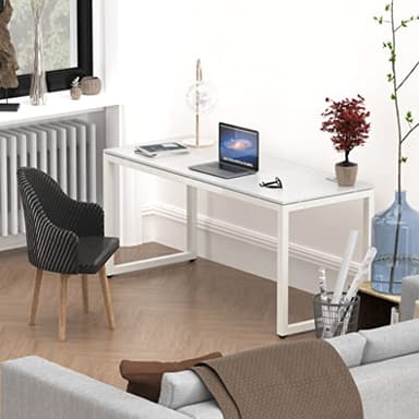 SHW 55-Inch Commercial-Grade Office Computer Desk, White - Image 2
