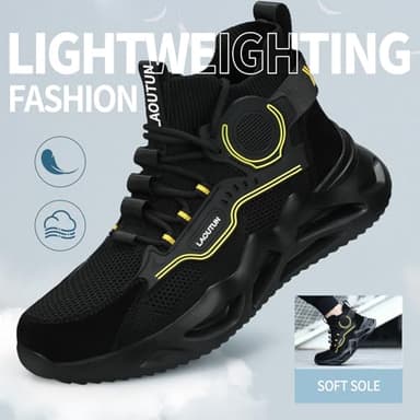 LAoutun Steel Toe Shoes for Men Women Work Shoes Safety Sneakers Comfortable Lightweight Puncture Proof Slip on Indestructible Work Sneakers - Image 6