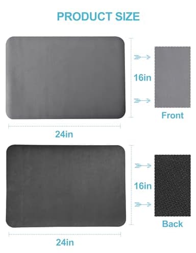 Dish Drying Mat for Kitchen Counter, 16"x24" Dish Drying Pad with Non-slip Rubber Backed, Hide Stain Anti Absorbent for Kitchen Counter, Drying Mat for Coffee Machine Dish Rack (Grey) - Image 7