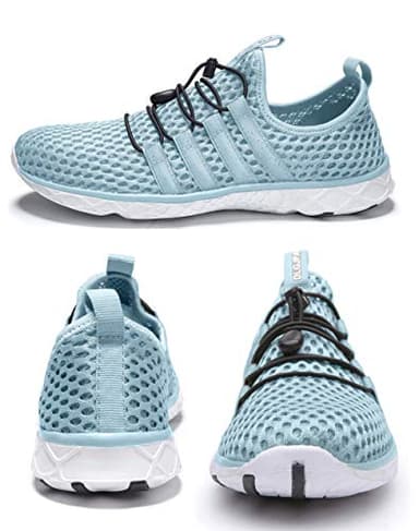 DLGJPA Women's Lightweight Quick Drying Water Shoes for Beach or Water Sports Slip On Walking Shoes Moonlight 7.5 Lightblue - Image 4