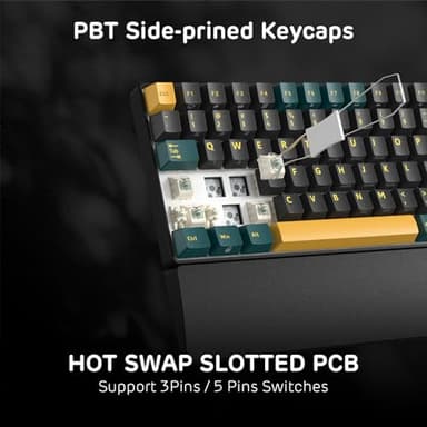 RK ROYAL KLUDGE RK96 RGB Limited Ed, 90% 96 Keys Wireless 3-Mode BT5.0/2.4G/USB-C Hot Swappable Mechanical Keyboard w/Wrist Rest, Volume Control, Software, Massive Battery, RK Viridian Switch - Image 6