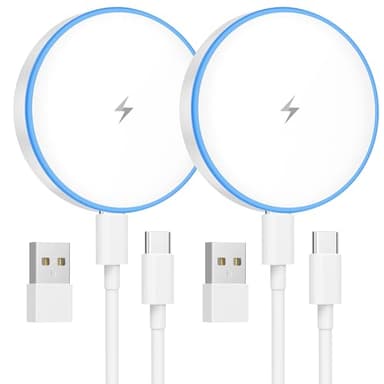MagSafe Charger 2 Pack 15W Magnetic Wireless Charger Fast Charging Pad Compatible with iPhone 17/16/15/14/13/12 Series & AirPods 3/2/Pro Magnetic MagSafe Charging Pad with Dual Ports - Image 1