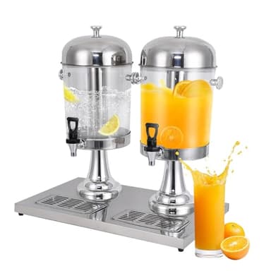 4.5 Gallon Drink Dispensers for Parties, Beverage Dispenser with Stand, Commercial Hot Cold Juice Dispenser with Ice Container and Stainless Steel Drip Trays for Beer, Water Lemonade - Image 1