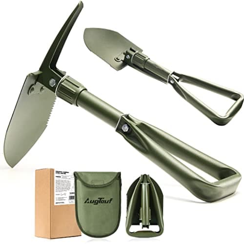18'' Military Folding Camping Shovel, Offroad Survival High Carbon Steel Shovel (Olive) AugTouf by toolant - Image 1