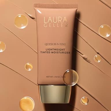 LAURA GELLER NEW YORK Quench-n-Tint Hydrating Foundation - Light/Medium - Sheer to Light Buildable Coverage - Natural Glow Finish - Lightweight Formula with Hyaluronic Acid - Image 8