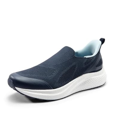 ALLSWIFIT Men's Hands-Free Slip On Walking Shoes Laceless Comfortable Tennis Sneakers,Size 12,Navy,SARR016M - Image 1
