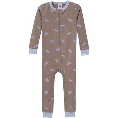 Gerber Baby-Girls 3-Pack Snug Fit Footless One-Piece Cotton Pajamas, Moose & Trees, 3-6 Months - Image 4