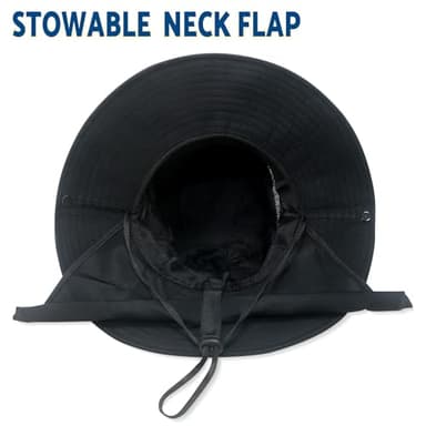 NPJY Sun Fishing Hats with Neck Flap for Men Women UV Sun Protection Bucket Hat Pure Green - Image 6