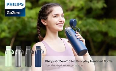 PHILIPS Water Bottle with Filter, Filter Water Bottle Stainless Steel with GoZero Everyday BPA-Free Tap Water Filter, Water Filter Bottle Keep Drink Cold 24 Hours, 1 Filter for 40 gal / 2 Months - Image 8