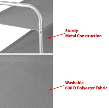 Simple Houseware 3-Tier Shoe Rack Storage Organizer, Grey – Space-Saving Shoe Shelf, Holds 9–16 Pairs, Sturdy Metal Frame, Easy Assembly – Closet, Entryway, Bedroom Shoe Storage Solution - Image 5