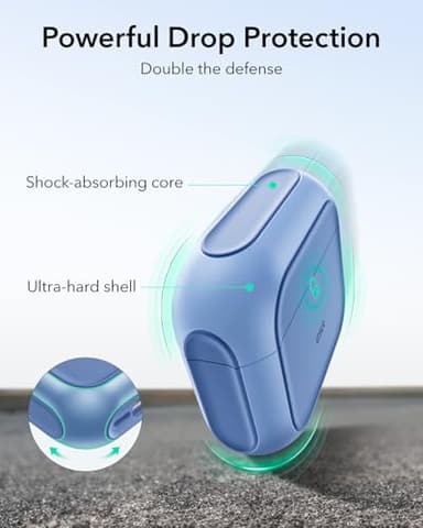 ESR for AirPods 4 Case, Compatible with AirPods 4th Generation Case (2024) (USB-C), Compatible with MagSafe, Drop Protection Cover with Lanyard, Magnetic Lid Lock, Orbit Hybrid Series, Blue - Image 6