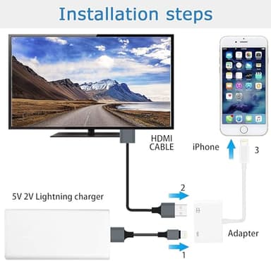 [Apple MFi Certified] Apple Lightning to HDMI Adapter for iPhone to TV, 1080P Digital AV Adapter Sync Screen Connector Cable Compatible for iPhone 14 13 12 11 XS XR X 8 iPad to HDTV Projector Monitor - Image 3