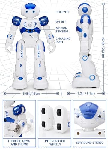 KingsDragon RC Robot Toys for Kids, Gesture & Sensing Programmable Remote Control Smart Robot for Age 3 4 5 6 7 8 Year Old Boys Girls Birthday Gift Present - Image 6