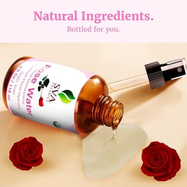 SVA ORGANICS Rose Water 4oz (118 ml) Refreshing Rose Water Spray for Skin Care, Skin Hydration, Bath, Soaps, Haircare & Aromatherapy - Image 8