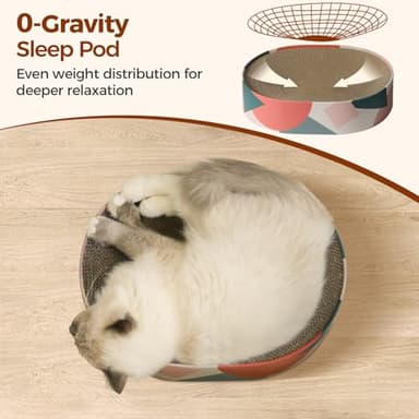 ComSaf Cat Scratcher Cardboard Bed Lounge Couch for Indoor Cats Oval Shape 17"x13", Kitty Cat Scratching Pad Recycle Corrugate Scratcher Long Lasting Furniture - Image 3