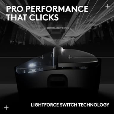 Logitech G PRO X Superlight 2 DEX Wireless Gaming Mouse, 60g pro-Grade Right-Handed Mouse with 5 programmable Buttons, USB-C Charging, 44k DPI Sensor, up to 8 kHz Polling for PC/Mac - Black - Image 7