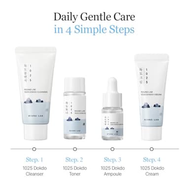 ROUND LAB 1025 Dokdo Hydrating Mini Size Kit (Cleanser, Toner, Serum, Cream) | Deep Hydration for Dry Skin | Gentle, Lightweight Routine for Daily Moisture & Soothing Care - Image 3