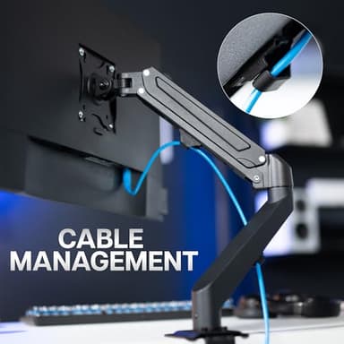 VIVO Heavy Duty Single Monitor Tension Arm for up to 27 inch Screens, Holds 14.3 lbs, Premium Desk Mount Stand, Black, STAND-V101O - Image 9