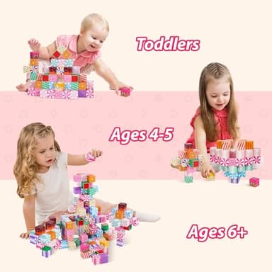 SILYMOLY Magnetic Blocks Candy Land Edition, Magnetic Tiles Building Blocks Boys & Girls Toys Age 3-5 4-8 5-7 Sensory Gift for Kids，Magnets Cubes，Upgraded STEM Gift 1.2 Inches - Image 6