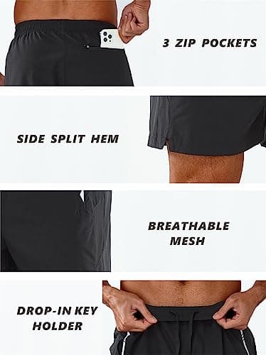 NORTHYARD Men's Running Athletic Shorts 5"/ 7"/ 9" Workout Gym Short Tennis Quick Dry Active Sport Hiking Basketball-7'' Black-L - Image 5