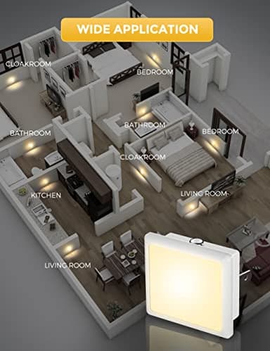 L LOHAS LED Night Lights Plug into Wall 2-Pack, 0.3W Plug in Night Light, Dusk to Dawn, 3000K Soft White, Bright Nightlight Auto-On/Off, for Adults Kids Room Bedroom Bathroom Hallway Kitchen, Non-Dim - Image 7