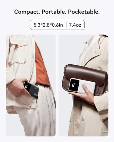 INIU Portable Charger, Slimmest Fast Charging 10000mAh USB C in/Out Power Bank, 22.5W PD3.0 QC4+ Battery Pack, Portable Phone Charger for iPhone 16 15 14 13 12 Pro Samsung S22 S21 Google AirPods iPad - Image 3