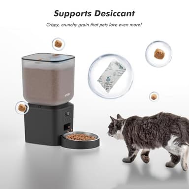 Automatic Dog Feeder - 8L/34 Cups Large Capacity Automatic Cat Food Dispenser with LCD Screen, Large Food Tray, Battery Operated, Timed Cat Feeder, Up to 50 Portions 6 Meals Per Day, Keeps Fresh - Image 5